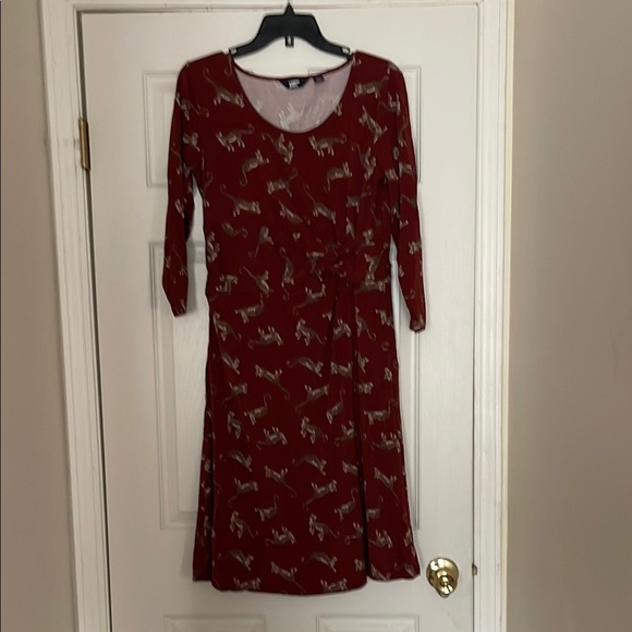 Lands' End Dresses & Skirts - Lands End - stretchy safari cheetah cat animal print long sleeve dress - M 10-12